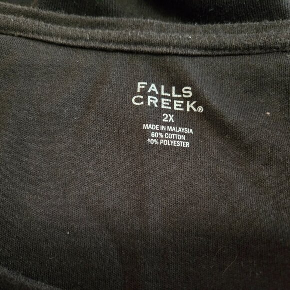 Falls Creek Classic Black Long Sleeve Tee - Size 2x - Picture 3 of 5